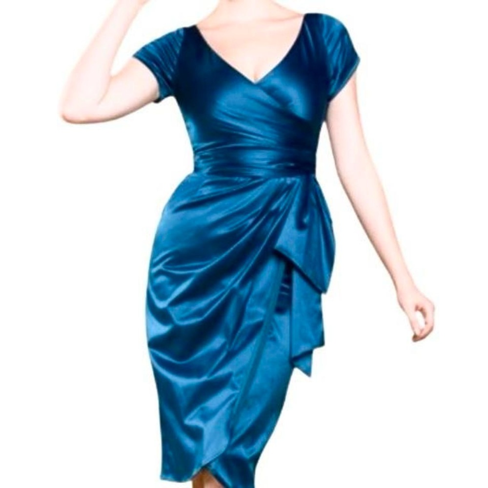 Pinup Couture Teal Satin Sarong